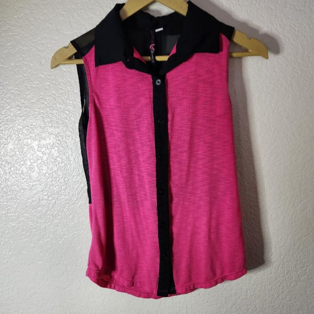 Made For Me To Look Amazing Sleeveless Top Size XS Black/Pink